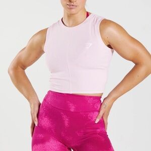 Gymshark power ribbed tank size Small in color sweet pink